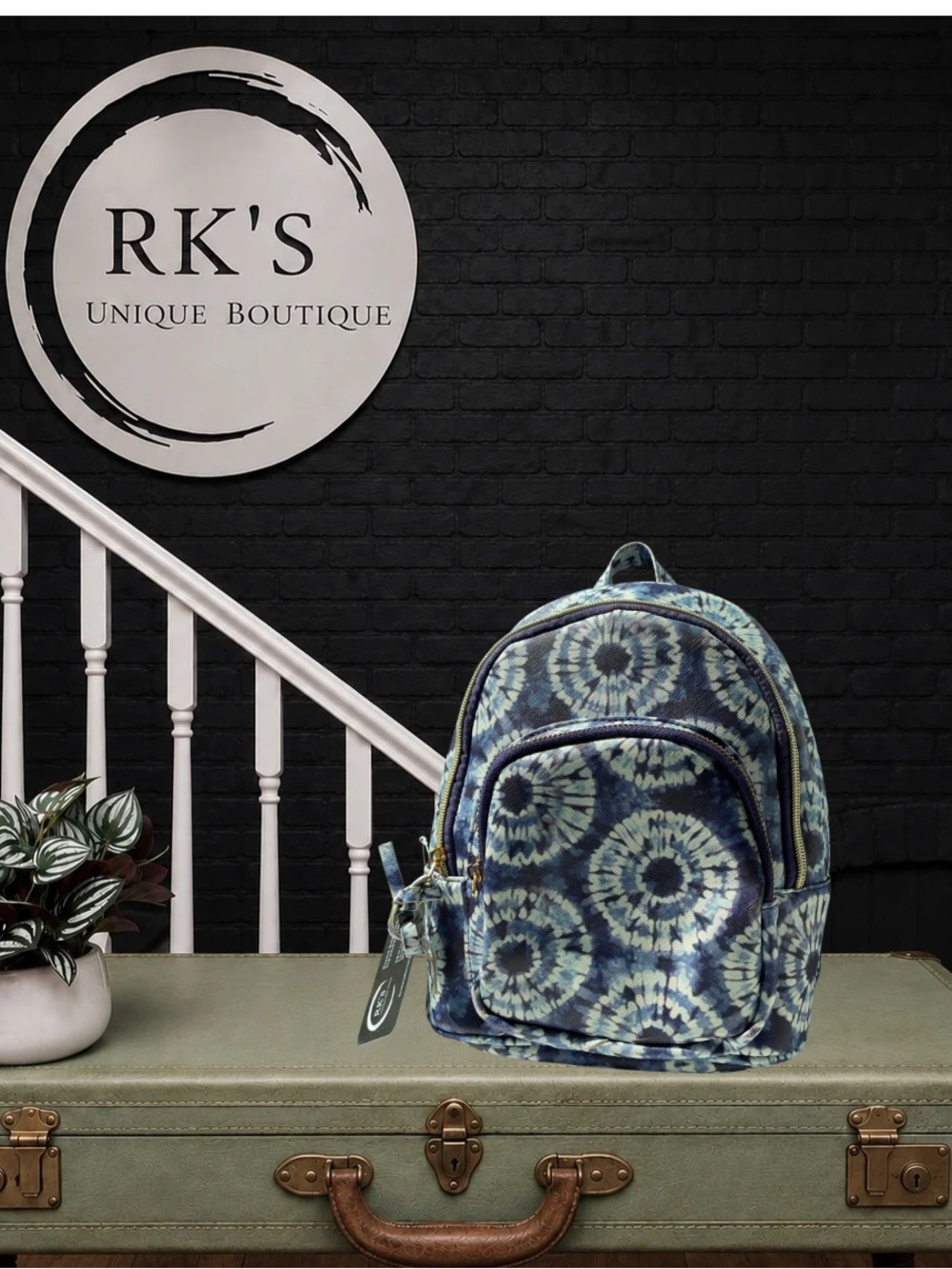 Blue Tie-Dye Mini Backpack - Stylish Women’s Bag